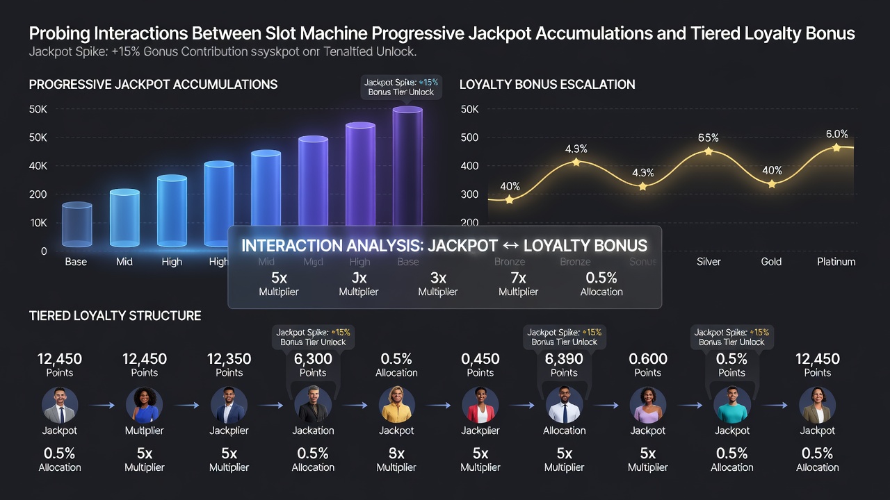 Graf over interaktioner mellem jackpot akkumulering og loyalitetsbonus niveauer baseret på industri data